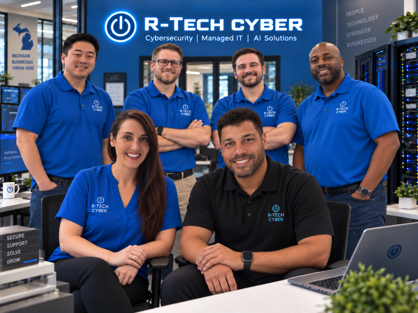 The R-Tech Cyber team at the Kalamazoo office